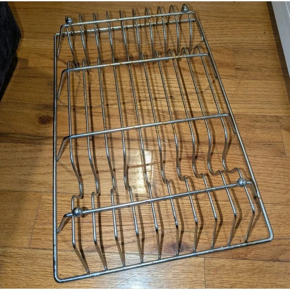Vintage Style Chrome Wire Dish Rack Mid Century Modern Kitchen Organizer